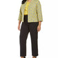 Kasper Women's Plus Size Jacquard Plaid Jacket Yellow Size 14