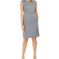 Anne Klein Women's Heathered Twill Sheath Dress Gray Size 10