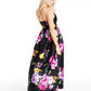 BCX Juniors' Floral-Print Cross-Back Gown  Black Size 5