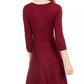 BCX Juniors' Grommet-Waist Fit & Flare Dress Wine Size X-Small