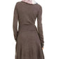 BCX Women's Striped Scarf & Sweater Dress Gray Size Small