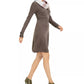 BCX Women's Striped Scarf & Sweater Dress Gray Size Small