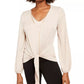 Thalia Sodi Women's Tie-Front Top Beige Size Small