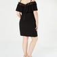 BCX Women's Plus Size Trendy Plus Size Off-The-Shoulder Crochet Dress Black Size XX Large