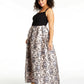 मॉर्गन एंड कंपनी महिला प्लस मैटेलिक ब्रोकेड बॉलगाउन ब्लैक चारकोल साइज 18W एवर