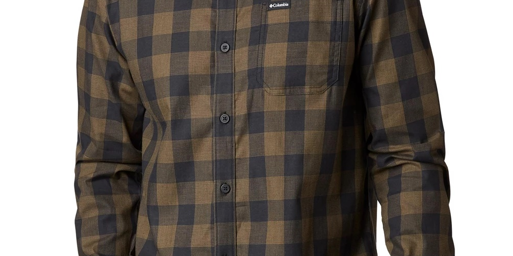 Columbia Men's Vapor Ridge Iii Plaid Shirt Beige Size Small