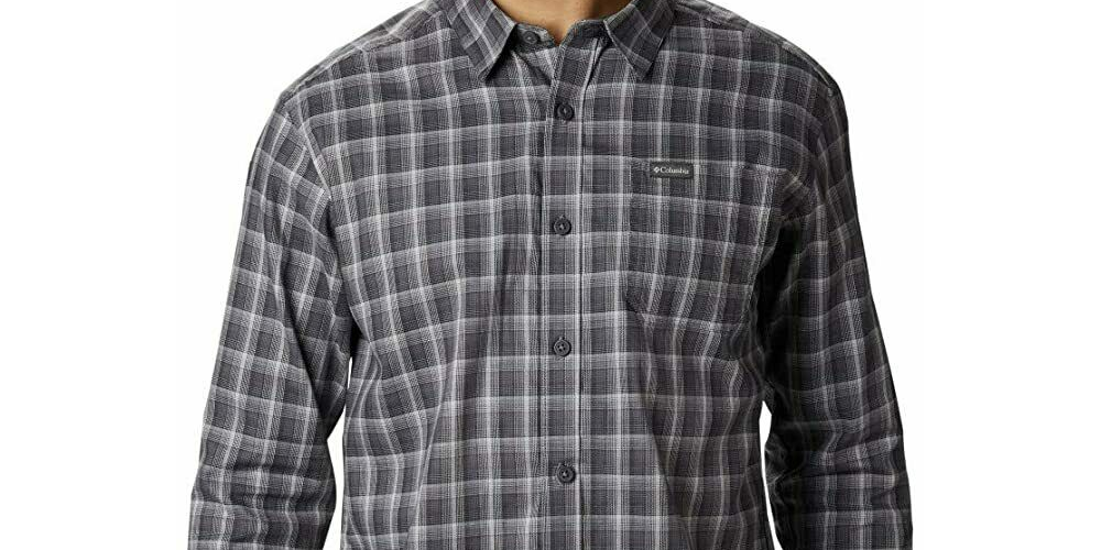 Columbia Men's Vapor Ridge Iii Plaid Shirt Charcoal Size Small