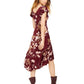 Taylor Women's Crochet Trim Midi Dress Red Size 2