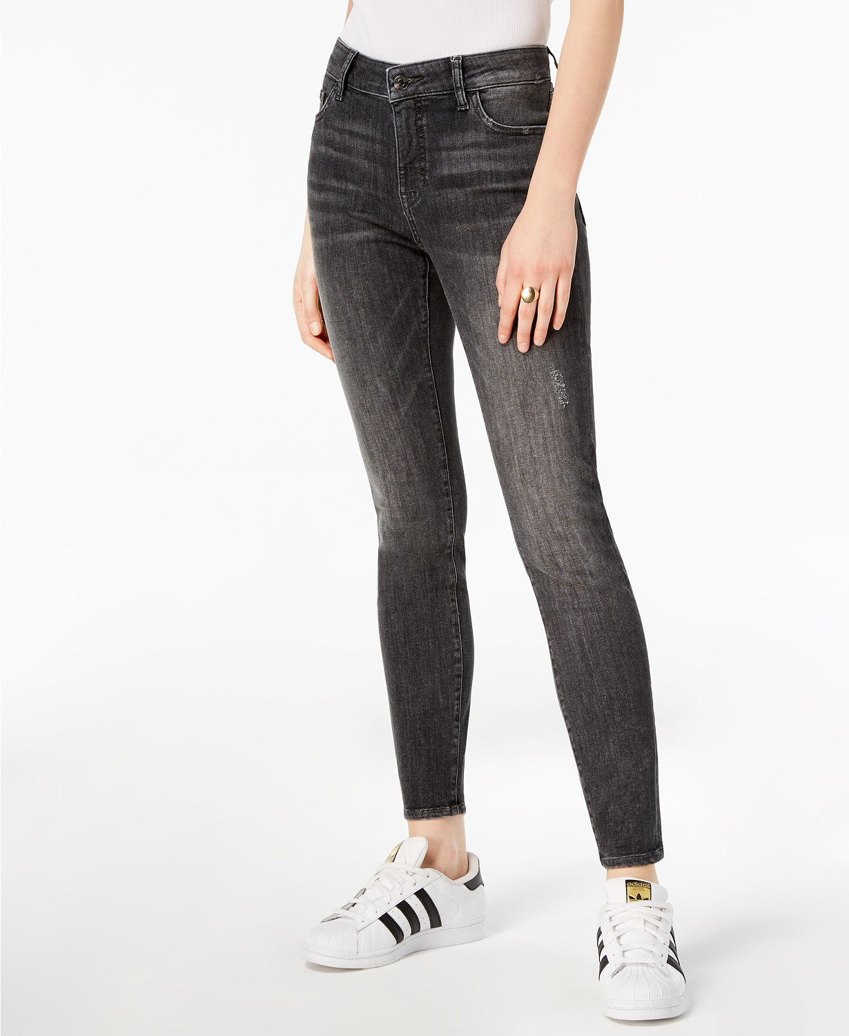 M1858 Women's Kristen Skinny Ankle Jeans Gray Size 32x32