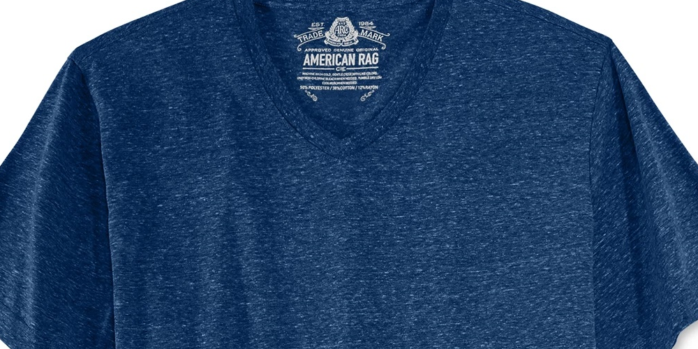 अमेरिकन रैग पुरुषों की ट्राई-ब्लेंड टी-शर्ट नेवी रंग, एक्स्ट्रा लार्ज साइज