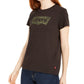 लेवी का महिलाओं के लिए परफ़ेक्ट कैमो बैटविंग-लोगो टी-शर्ट काला मीडियम साइज़