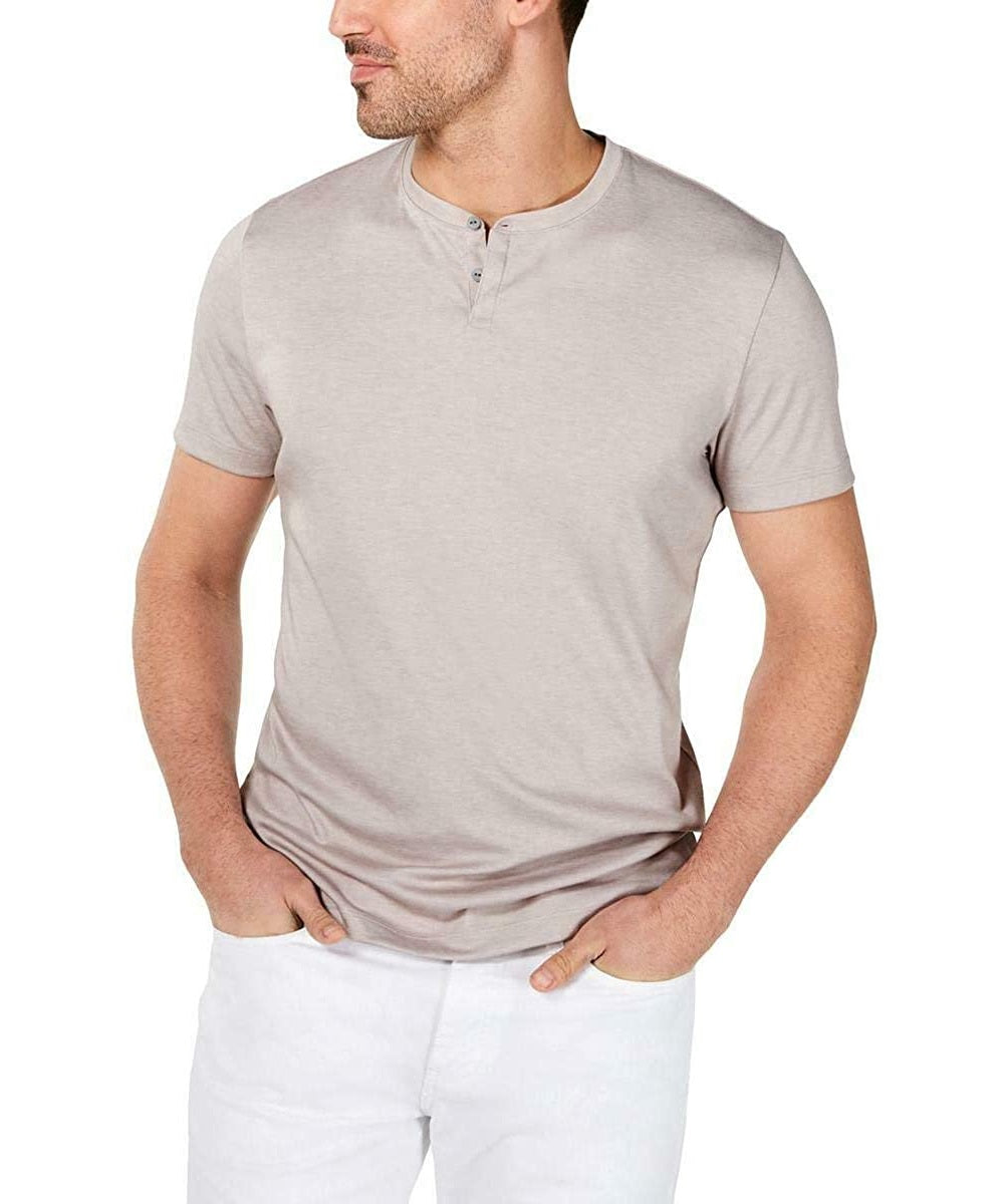 Alfani Men's Soft Touch Stretch Henley Gray Size XX-Large