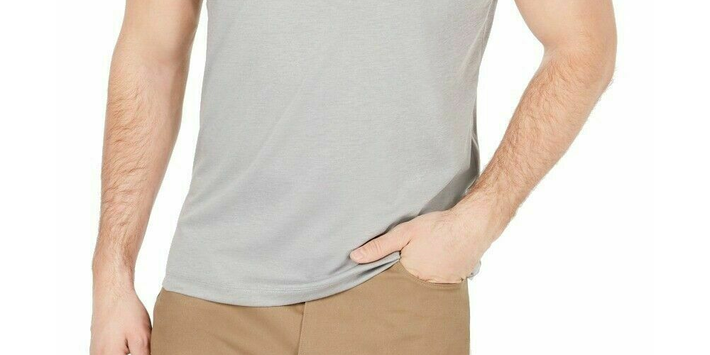 Alfani Men's Soft Touch Stretch Henley Gray Size Small