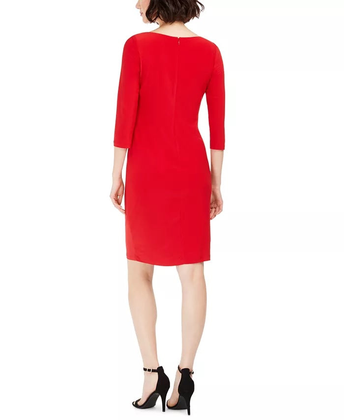 Taylor Women's Draped Jersey Dress Red Size 10
