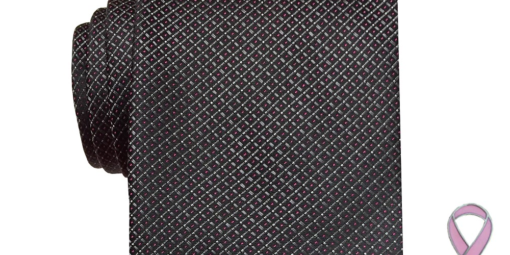 Susan G Komen Men's Micro Neat Tie Black Size Regular