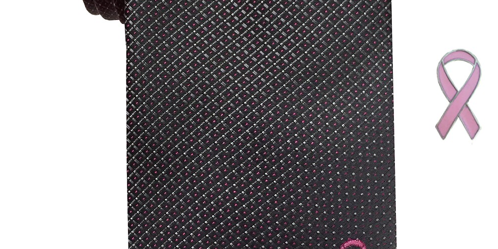 Susan G Komen Men's Micro Neat Tie Black Size Regular