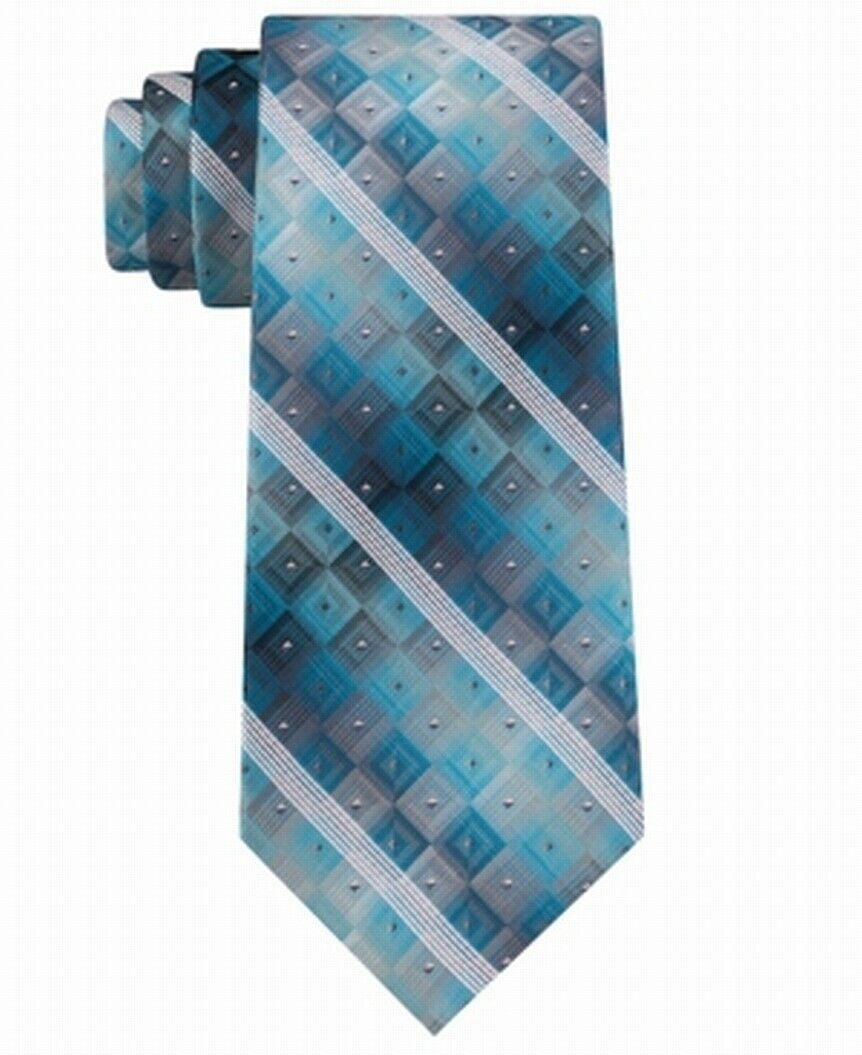 Van Heusen Men's Aaron Stripe Geometric Tie Blue Size Regular