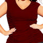 City Chic Women's Trendy Plus Ruched Top Medium Red Size 18W