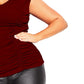 City Chic Women's Trendy Plus Ruched Top Medium Red Size 18W