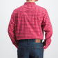 Club Room Men's Gingham Shirt  Dark Red Size Small