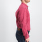 Club Room Men's Gingham Shirt  Dark Red Size Small