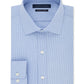 Tommy Hilfiger Men's Athletic Fit Performance Stretch TH Flex Collar Fineline Stripe Dress Shirt Blue Size 17.5x34-35
