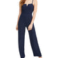 Trixxi Juniors' Bow-Back Jumpsuit Navy Size 5