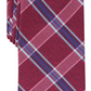 Perry Ellis Men's Dover Plaid Tie Red Size Regular