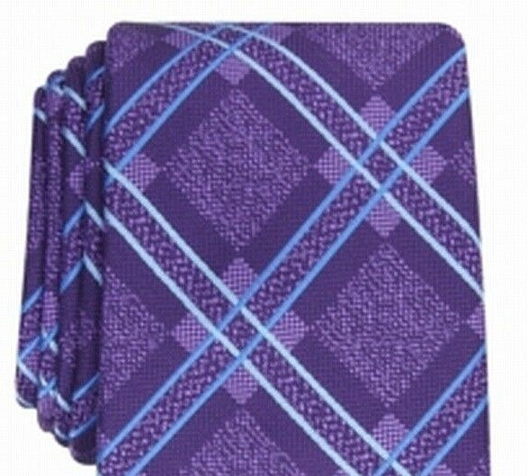 Perry Ellis Men's Denner Classic Plaid Tie Purple Size Regular