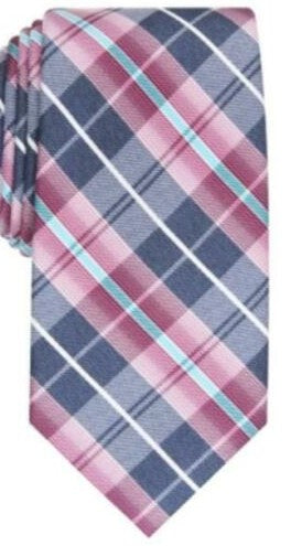 Perry Ellis Men's Dever Classic Plaid Tie Med Purple Size Regular