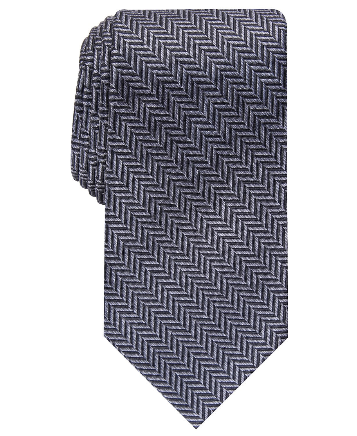 perry-ellis-mens-savin-herringbone-tie-black-size-regular-1