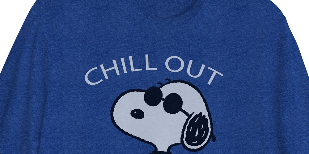 Hybrid Men's Snoopy Chill Out Graphic Short Sleeves T-Shirt Blue Size Small