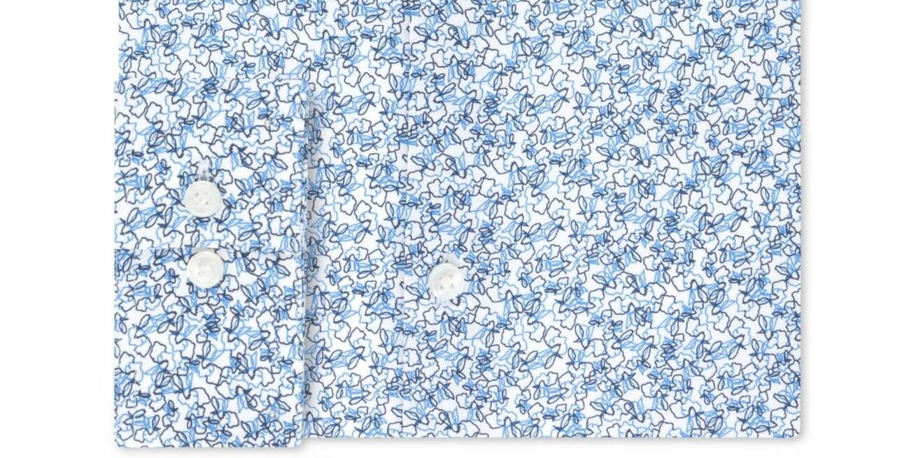 Calvin Klein Men's Extra-Slim Fit Stretch Dress Shirts Blue Size 15-32-33