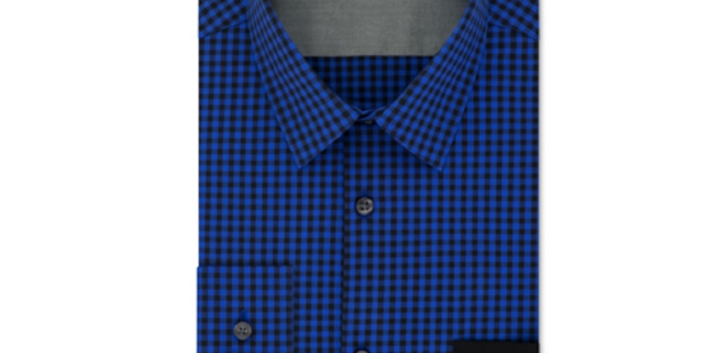 Calvin Klein Men's Extra Stretch Temperature Regulating Check Blue Size 15x32-33