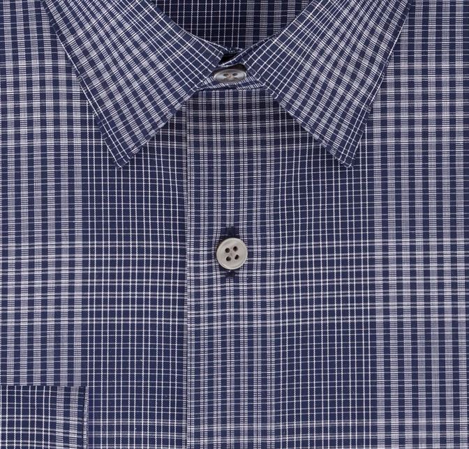 Calvin Klein Steel Men's Slim Fit Stretch Performance Non Iron Temperature Regulating Blue Check Dress Shirt Navy Size 15X34X35