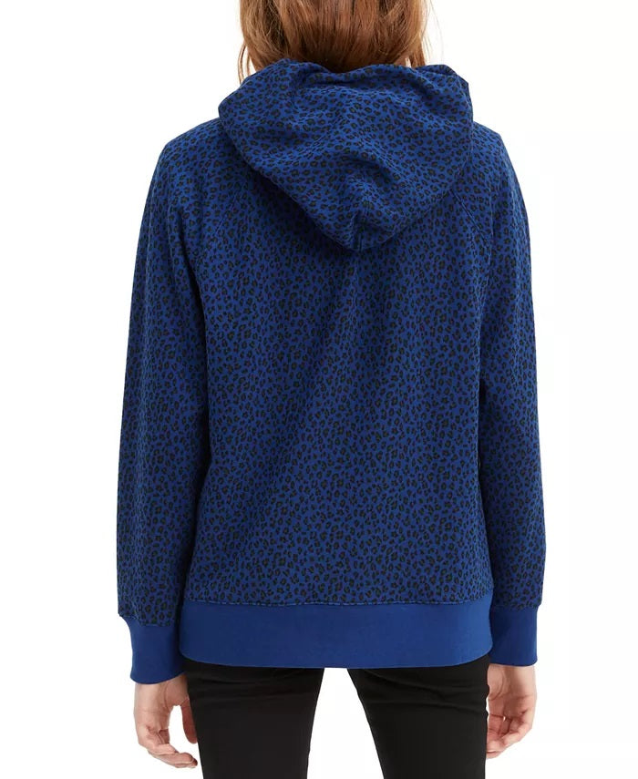 Levi's Women's Animal Print Logo Hoodie Blue Size Large