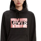 Levi's Women's Metallic Logo-Print Hoodie Black Size 2 Extra Large