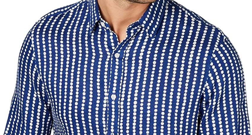 Michael Kors Men's Dress Shirt Classic Blue Size 18.5x36-37