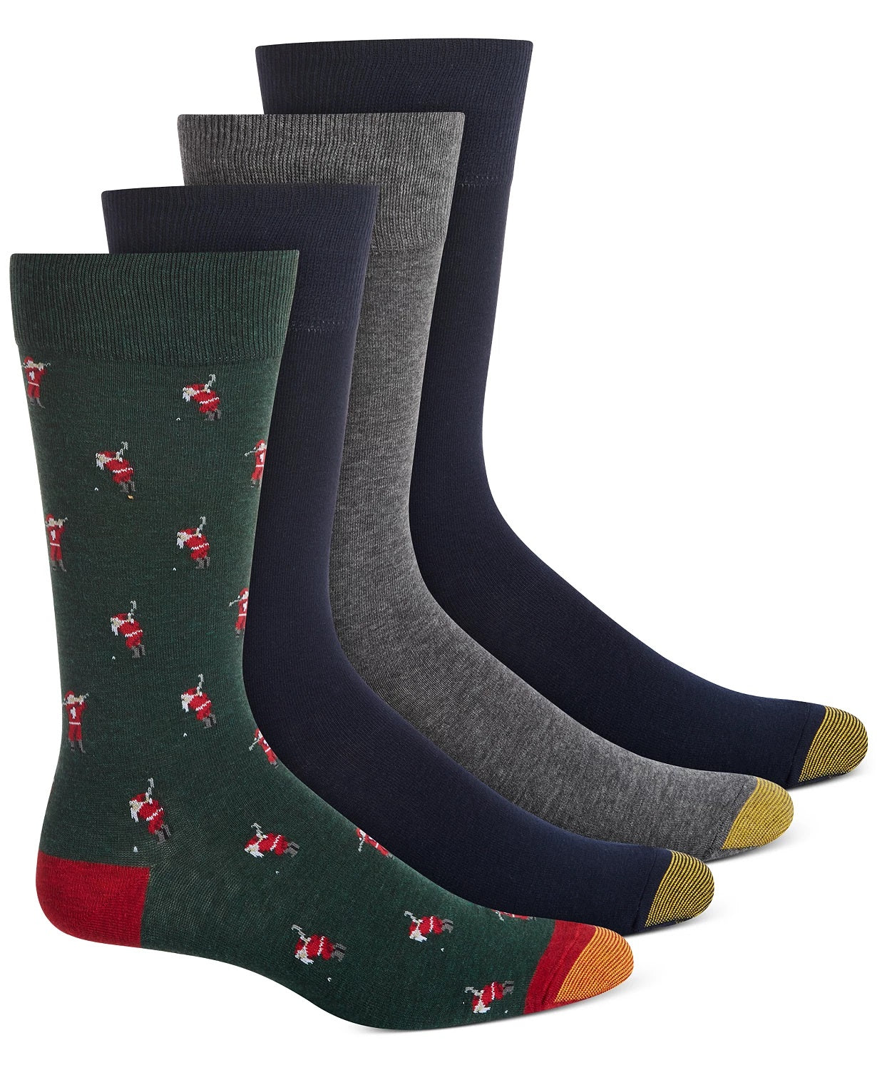 Gold Toe Men's Santa Golfer Moisture Control Crew Socks Multi Size 6-12