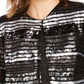 R & M Richards Women's Sequined Bolero Jacket Charcoal Size Small