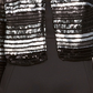 R & M Richards Women's Sequined Bolero Jacket Charcoal Size Small