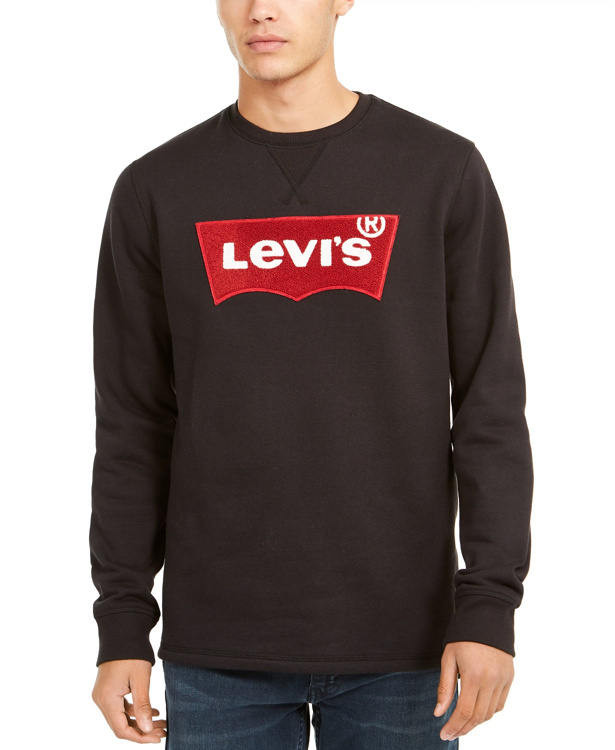 Levi's Men's Logo Graphic Crewneck Sweatshirt Black Size X-Large