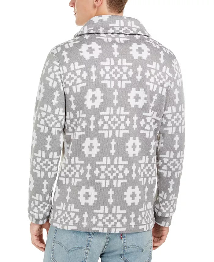 Levi's Men's Patterned Shawl Collar Sweater White Size Large