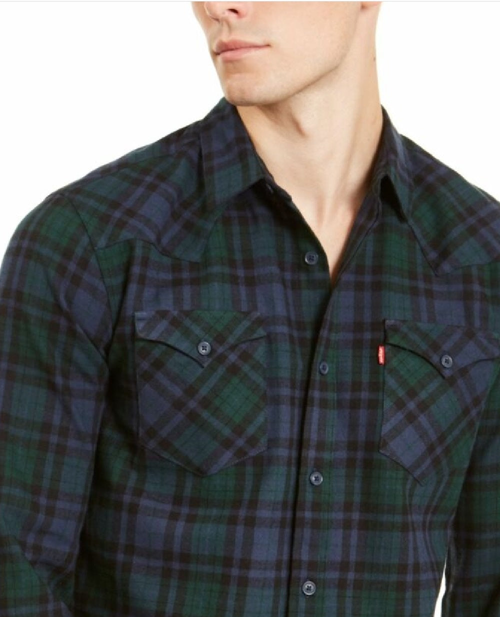 Levi's Men's Plaid Flannel Shirt Blue Size Extra Large
