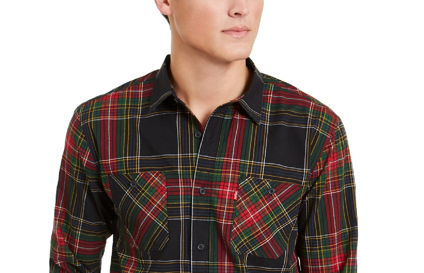 Levi's Men's Malden Plaid Shirt Black Size Large