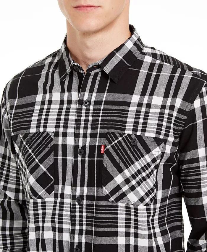 Levi's Men's Noble Plaid Shirt Black Size Large