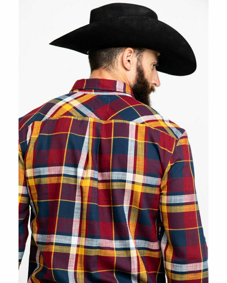 Levi's Men's Bellore Madras Plaid Long Sleeve Western Flannel Red Size Large