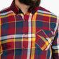Levi's Men's Bellore Madras Plaid Long Sleeve Western Flannel Red Size Large