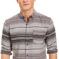 Levi's Men's Avalon Striped Flannel Shirt Gray Size Medium
