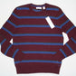 Calvin Klein Men's Bi-Color Striped Sweater Wine Size Medium